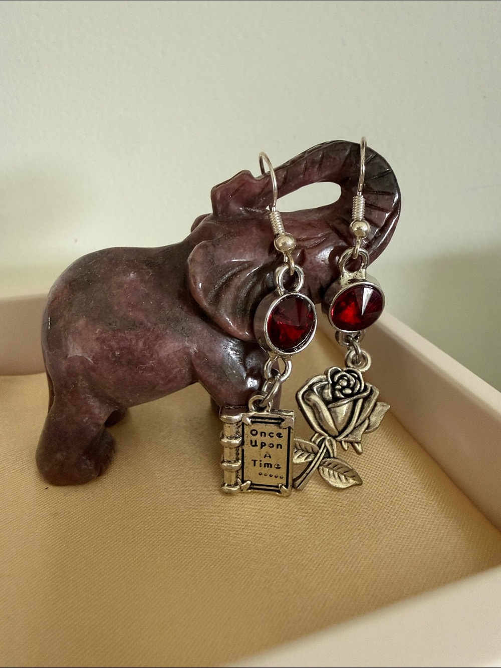 Once Upon a Time Red Rose Charm Earrings - Women Jewelry